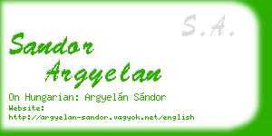 sandor argyelan business card